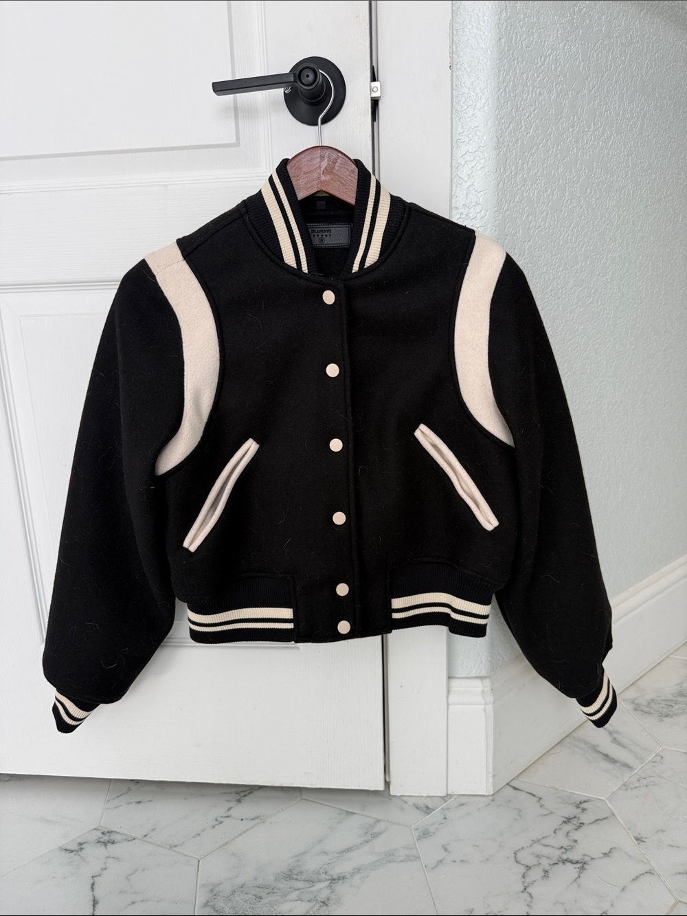 Blank NYC Black and White Varsity Jacket small